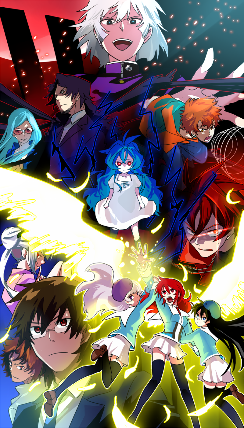 6+boys, 6+girls, akashi_kaoru, bad_id, beard, beret, black_hair, blue_eyes