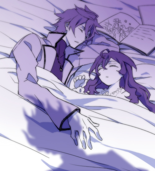 1girl, 2boys, bad_id, bed, blanket, book, dress, hinomiya_andy, hyoubu_kyousuke, jewelry, kazu_sanbon, monochrome, multiple_boys, necklace, pillow, shadow, sleeping, the_unlimited:_hyoubu_kyousuke, yuugiri_(zettai_karen_children), zettai_karen_children