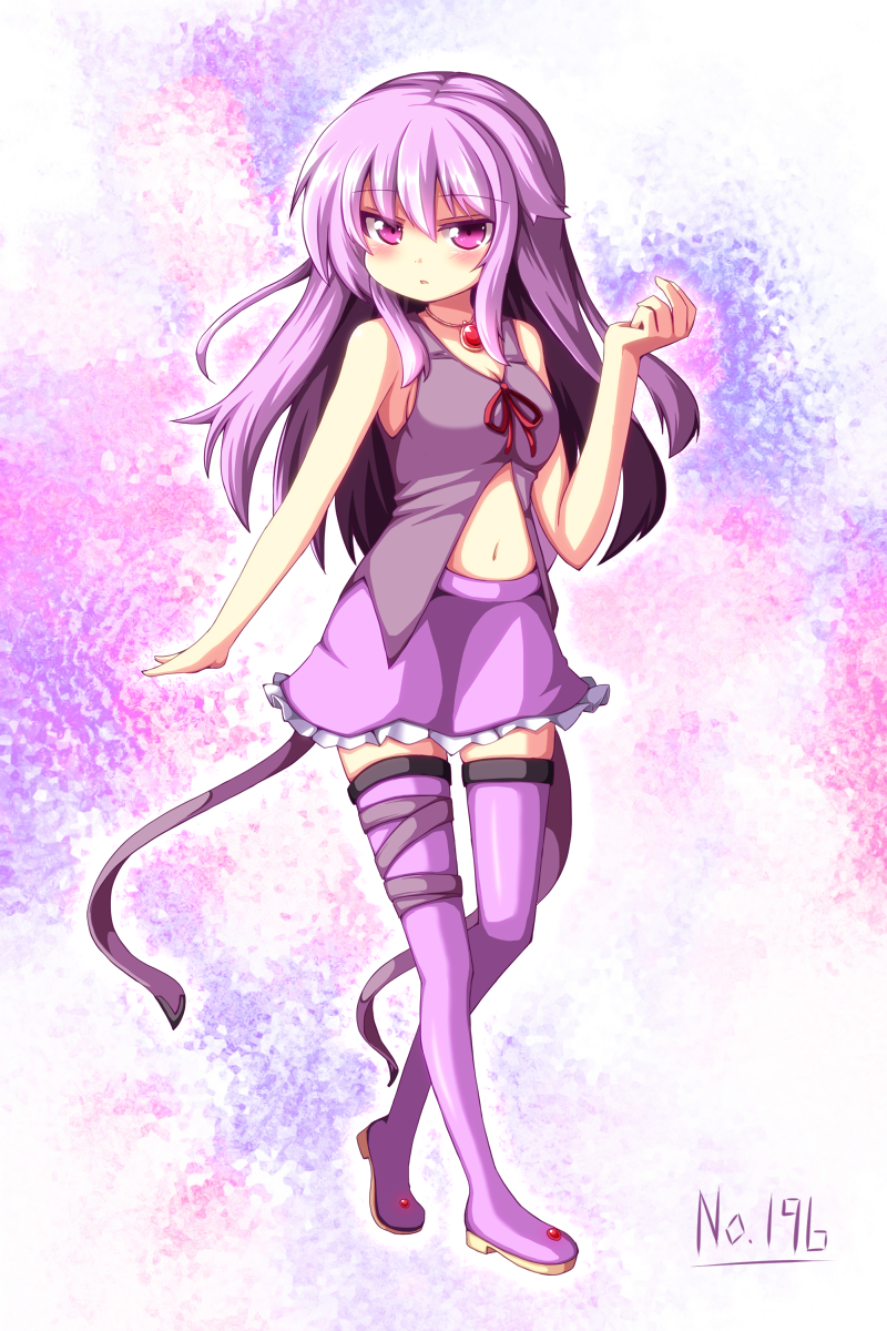 1girl, boots, espeon, highres, long_hair, navel, ominaeshi_(takenoko), personification