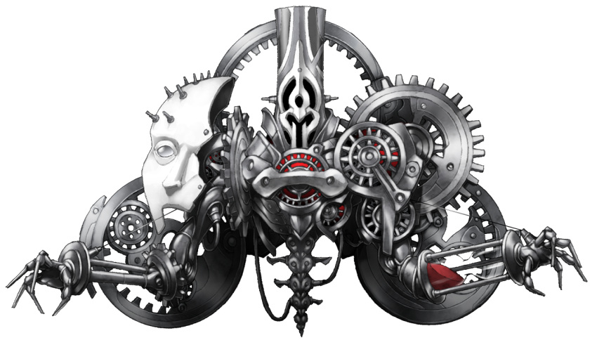 claws, cthulhu_mythos, gears, hourglass, mask, mazeran, no_humans, nyarlathotep