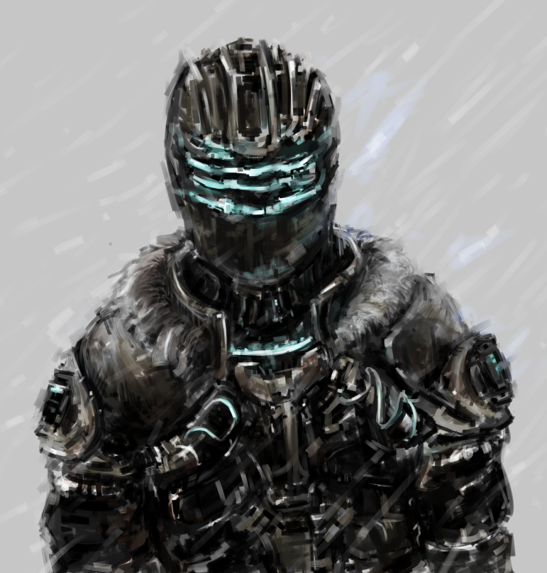 1boy, dead_space, dead_space_3, isaac_clarke, male_focus, merpperoni, snow, solo, visor