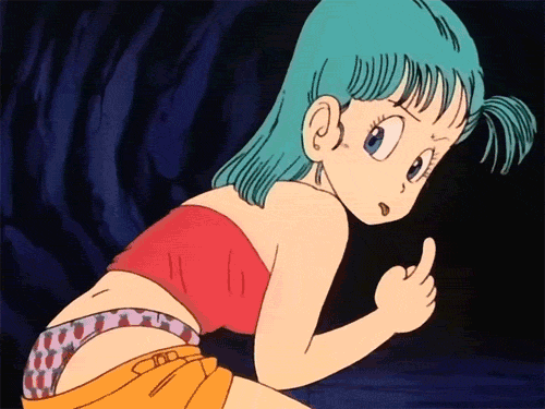 1girl, 80s, animated, animated_gif, aqua_hair, blue_eyes, bulma, dragon_ball