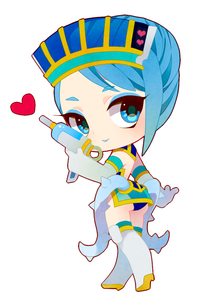 1girl, ass, blue_eyes, blue_hair, blue_rose_(tiger_&amp;_bunny), boots, chibi, elbow_gloves