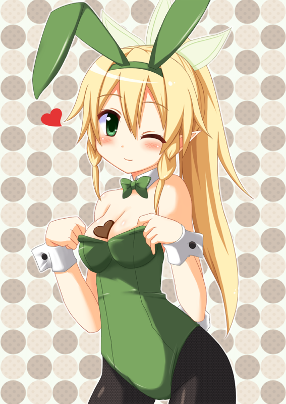 1girl, ;), animal_ears, bad_id, borubomu, bow, bowtie, breasts