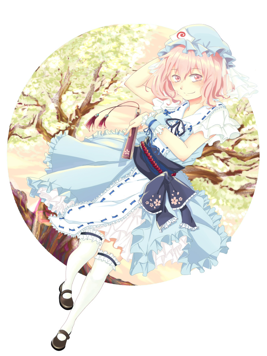 1girl, absurdres, adapted_costume, breasts, closed_fan, fan, female, folding_fan