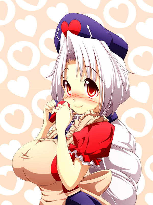 1girl, apron, braid, breasts, chocolate, chocolate_heart, dress, female