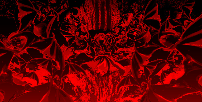 bat_wings, bats, monochrome, red, remilia_scarlet, touhou, vampire, wings