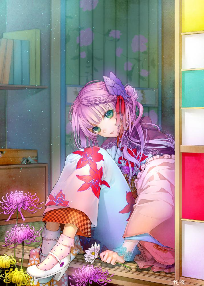 blue_eyes, fuyuura_megumi, getsuei_no_kusari, ichige_yoru, purple_hair