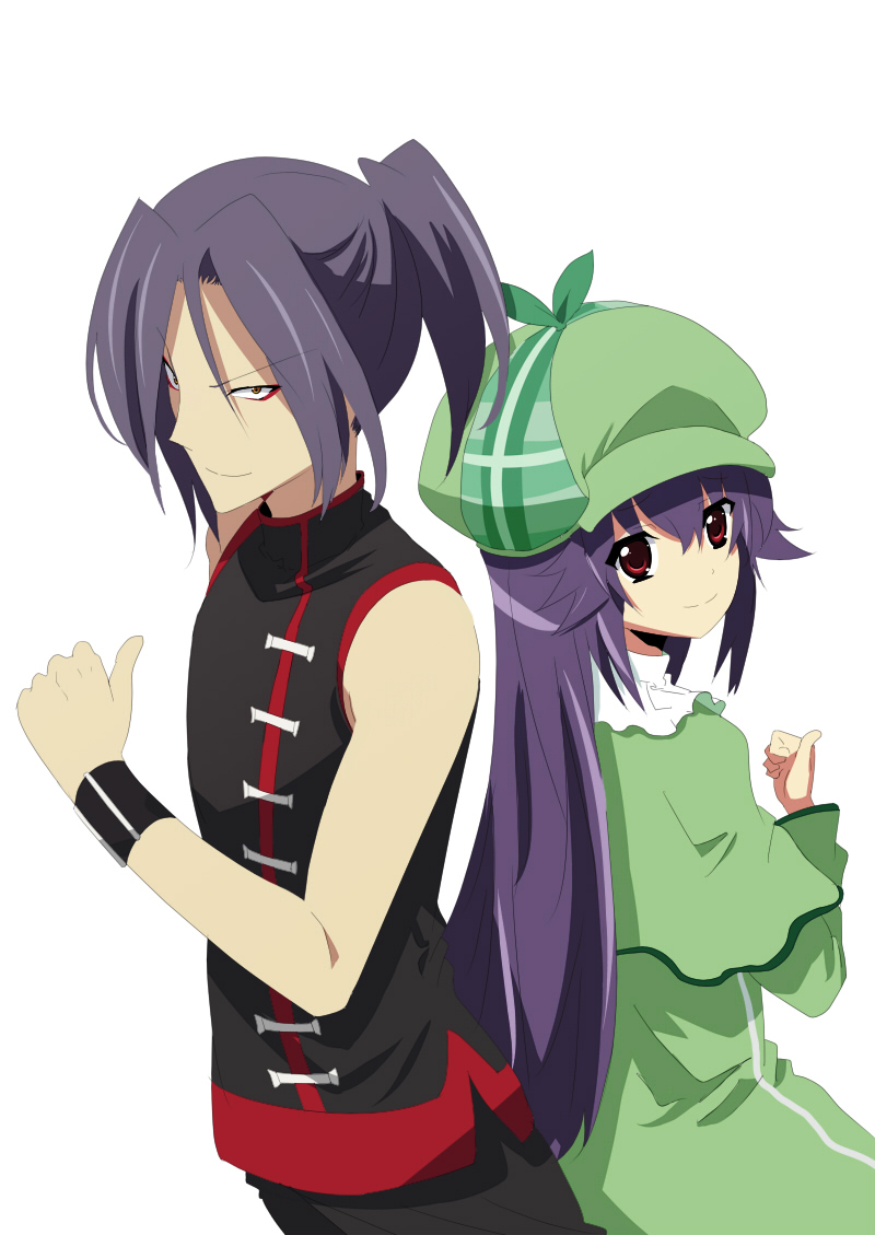 hat, hercule_barton, long_hair, okuba, purple_hair, red_eyes, stone_river, tantei_opera_milky_holmes