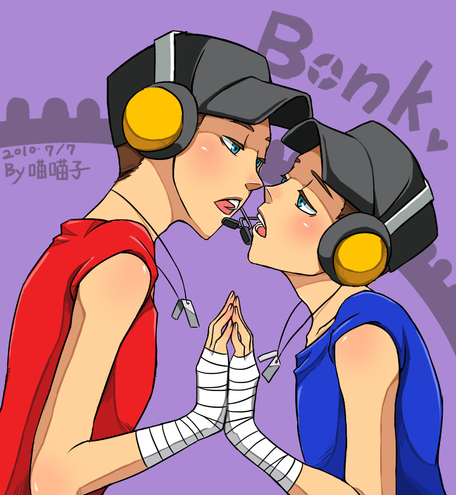 10s, 2010, 2boys, aulauly, aulauly7, bandage, baseball_cap, blue_eyes