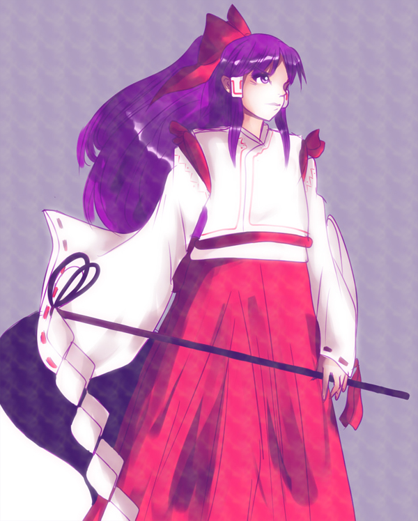1girl, female, gohei, hakurei_reimu, hakurei_reimu_(pc-98), japanese_clothes, kimono, kizoku-chan