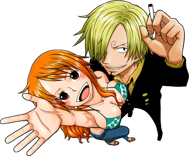 1boy, 1girl, bikini_top, blonde_hair, breast_press, breasts, cigarette, cleavage