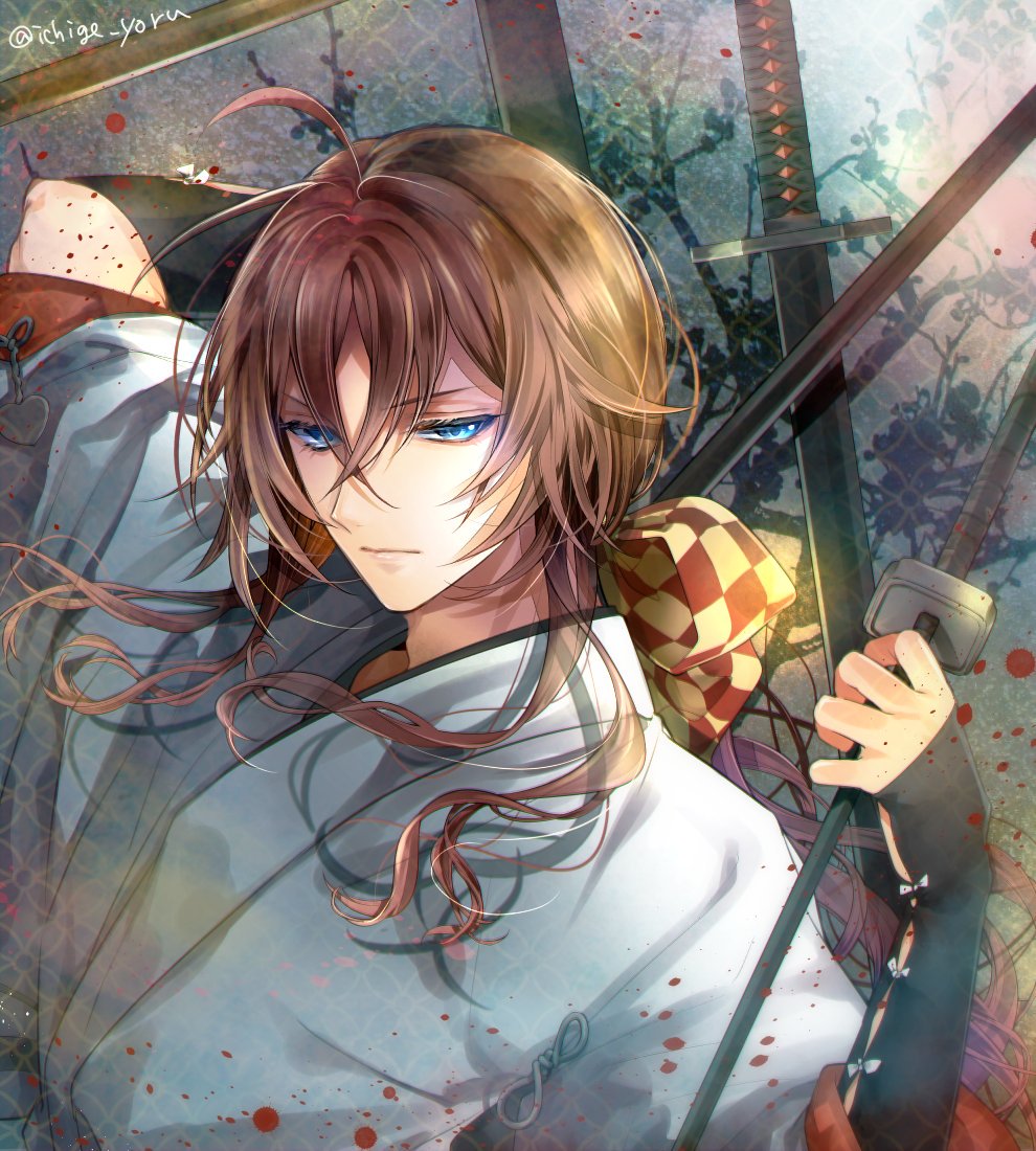 black_eyes, blue_hair, ichige_yoru, ken_ga_kimi, tokugawa_iemitsu