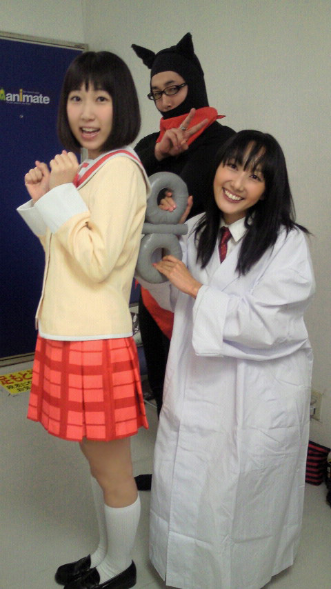 1boy, 2girls, animal_ears, asian, bandanna, cat, cat_ears, child