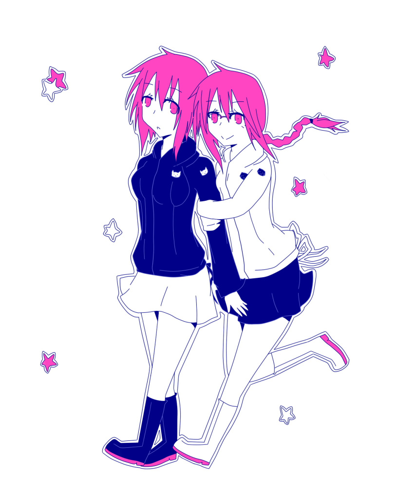 2girls, bad_id, braid, breasts, durarara!!, furiwo, glasses, highres