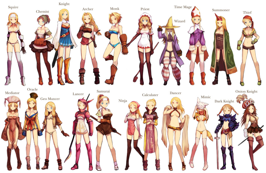 alternate_costume, archer_(fft), arithmetician_(fft), armor, bikini, black_mage, black_mage_(fft), blonde_hair