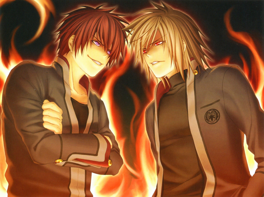 brown_hair, hiiro_no_kakera, kazuki_yone, kutani_ryou, onizaki_takuma, red_eyes