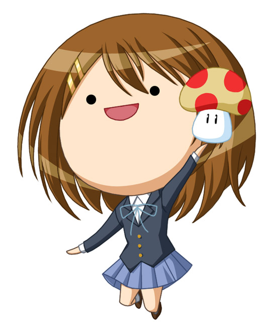 1girl, brown_hair, chibi, female, full_body, hirasawa_yui, k-on!, super_mario_bros.