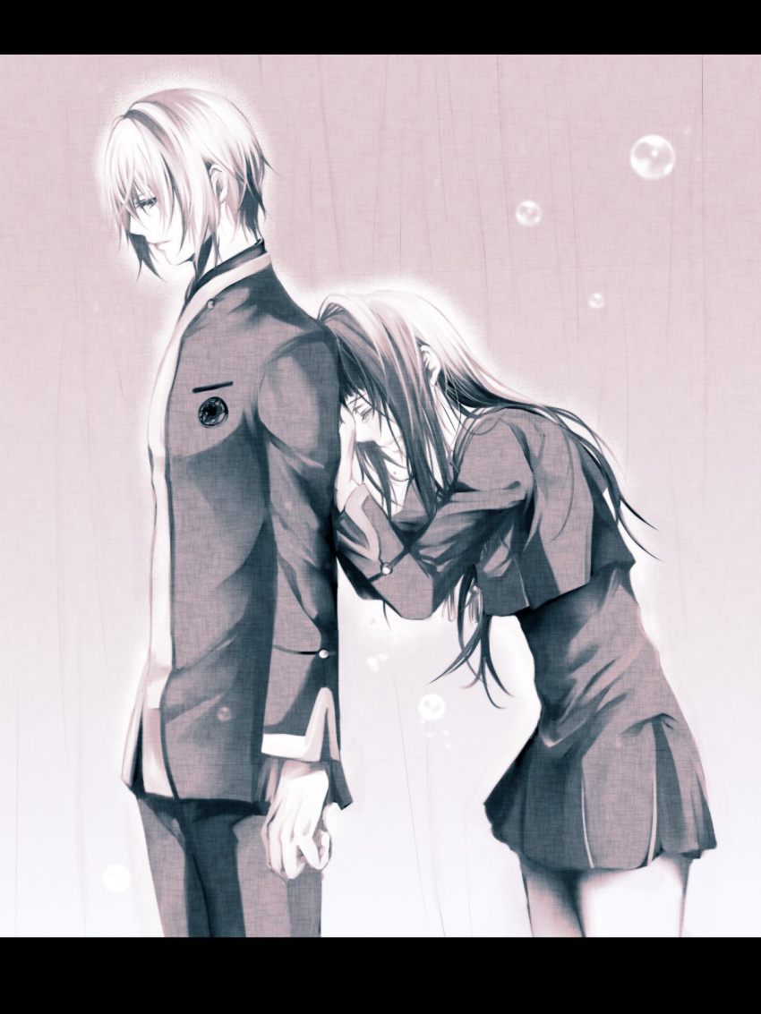 aoi_shizuka, hiiro_no_kakera, kasuga_tamaki, komura_yuuichi, white_hair, yellow_eyes