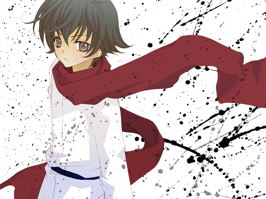 bad_id, bernard_sho, black_hair, gundam, gundam_00, male, paint_splatter, purple_eyes