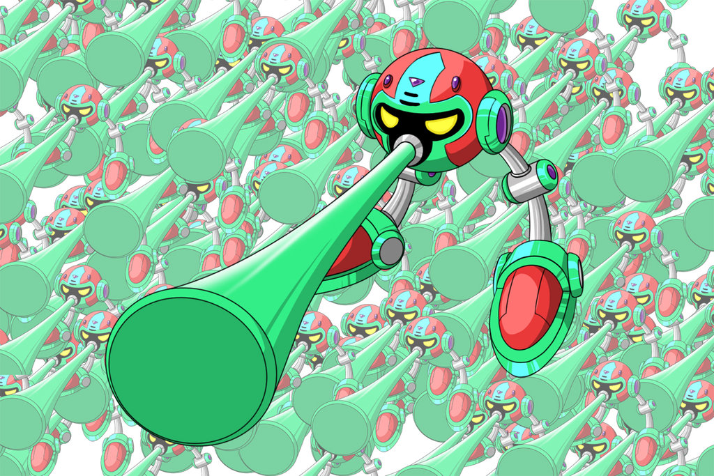 2010_fifa_world_cup, capcom, enemy, horn_(instrument), hyoumaru, legs, mecha, mechaniloid