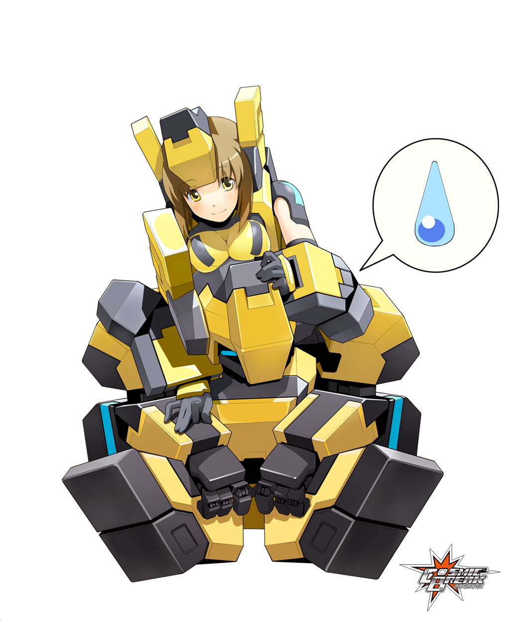 1girl, breast_rest, breasts, breasts_on_head, brown_hair, cosmic_break, extra_arms, hair_ornament