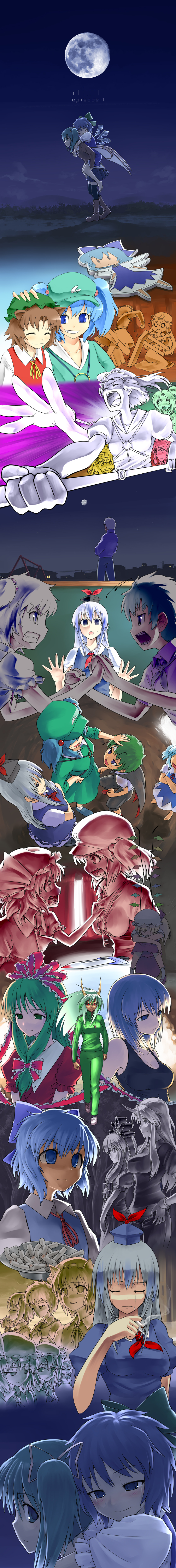 6+girls, :<, absurdres, alternate_costume, androgynous, angry, animal_ears, ashtray