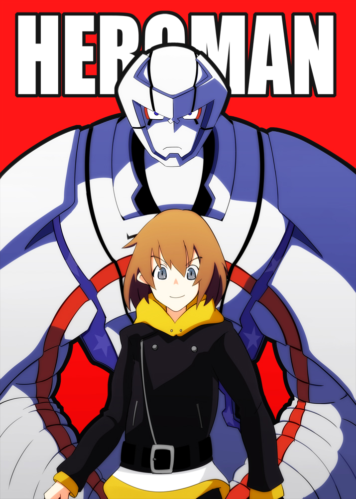 1girl, androgynous, futatsuki, heroman, heroman_(robot), joey_jones