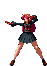 1girl, animated, animated_gif, asamiya_athena, king_of_fighters, king_of_fighters_xiii, lowres, official_art