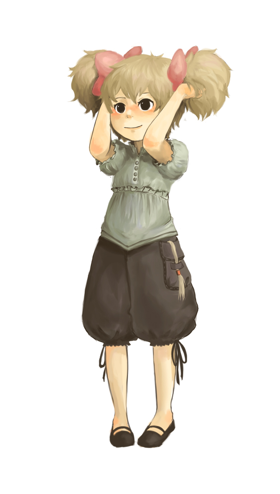 black_eyes, blonde_hair, blush, child, hatchin_morenos, michiko_to_hacchin, michiko_to_hatchin, ribbon