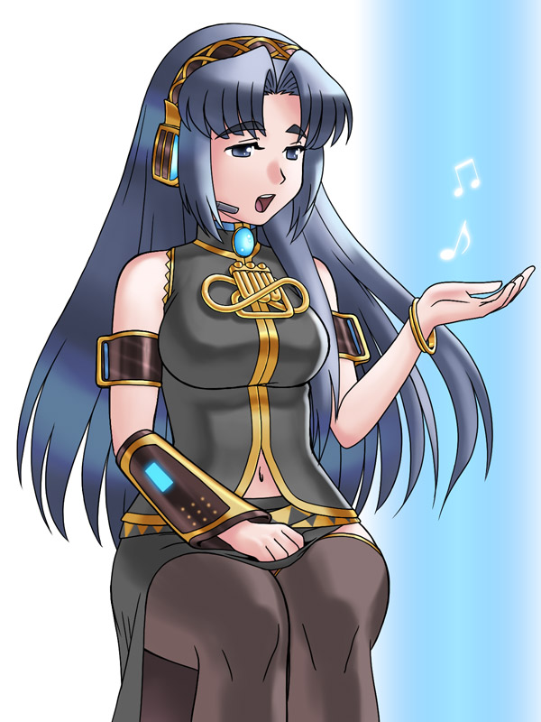 asakura_ryouko, blue_eyes, blue_hair, cosplay, long_hair, megurine_luka, megurine_luka_(cosplay), mem