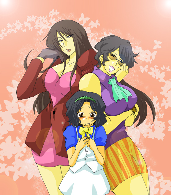 3girls, borsalino_(kizaru), breasts, female, genderswap, kuzan_(aokiji), multiple_girls, one_piece