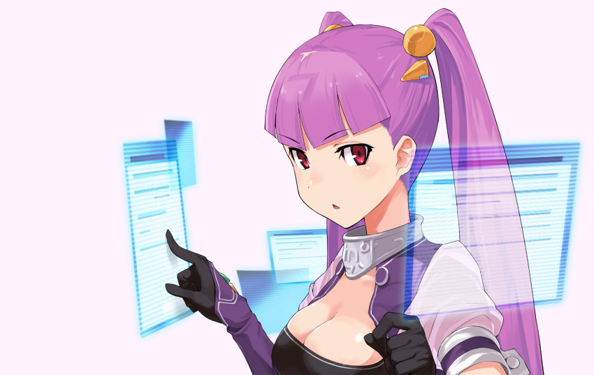 1girl, bing, breasts, cleavage, gloves, highres, microsoft_bing, nanami_(bing)