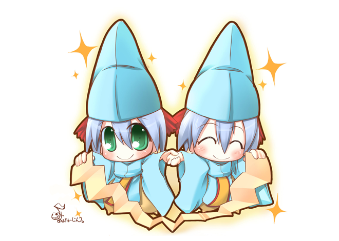 2boys, bleach, bleach:_zanpakutou_ibun_hen, brothers, chibi, hand_holding, hat, male_focus
