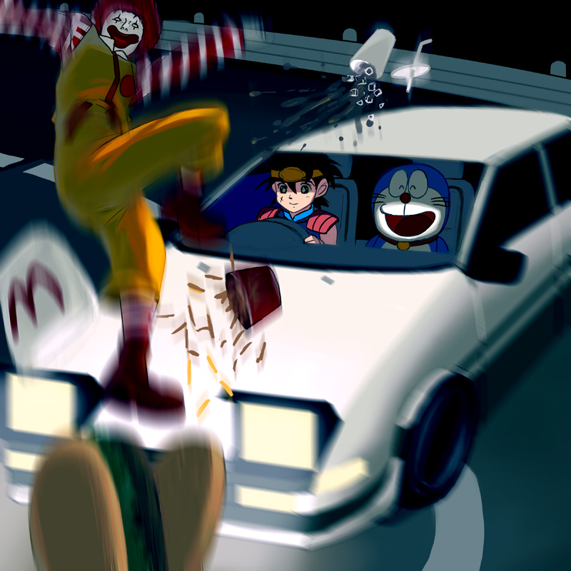 car, dai, doraemon, doraemon_(character), dragon_quest, dragon_quest_dai_no_daibouken, drink, driving