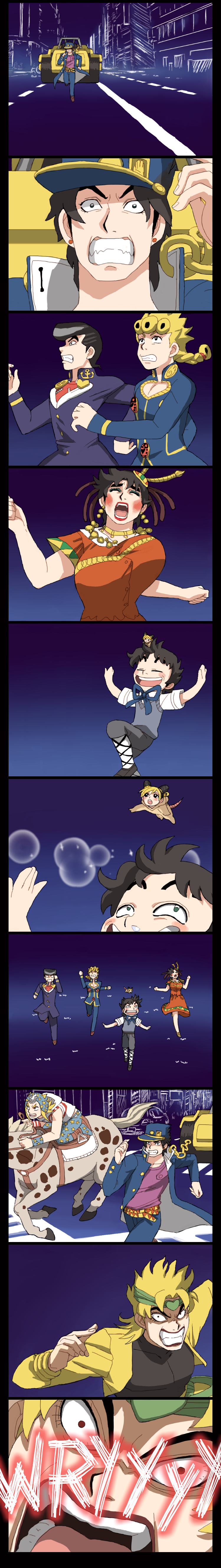 1girl, 6+boys, absurdres, air_master, angry, black_hair, blonde_hair, blush