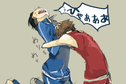 2boys, gag_manga_biyori, hug, lowres, multiple_boys, ono_no_imoko, shoutoku_taishi, shyotoku_taishi