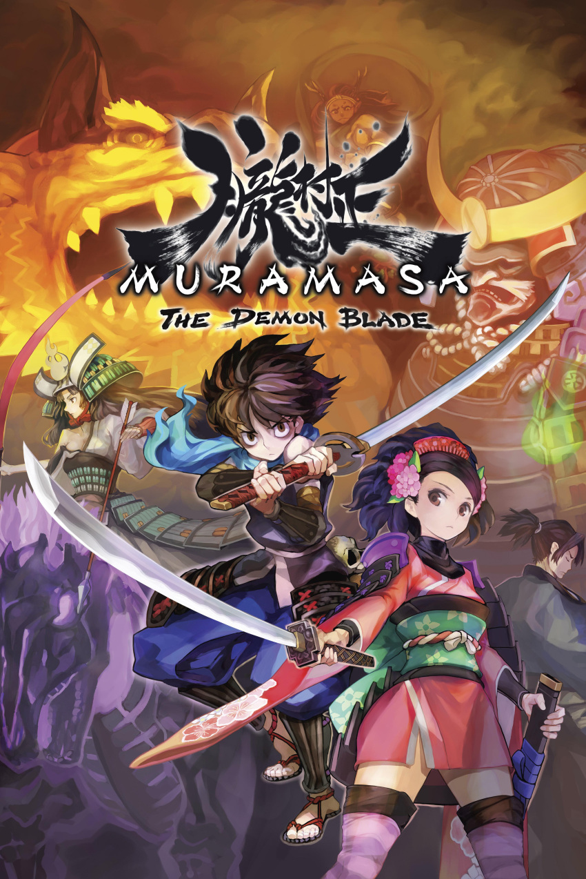 2boys, 3girls, absurdres, armor, arrow, bow_(weapon), cover, george_kamitani