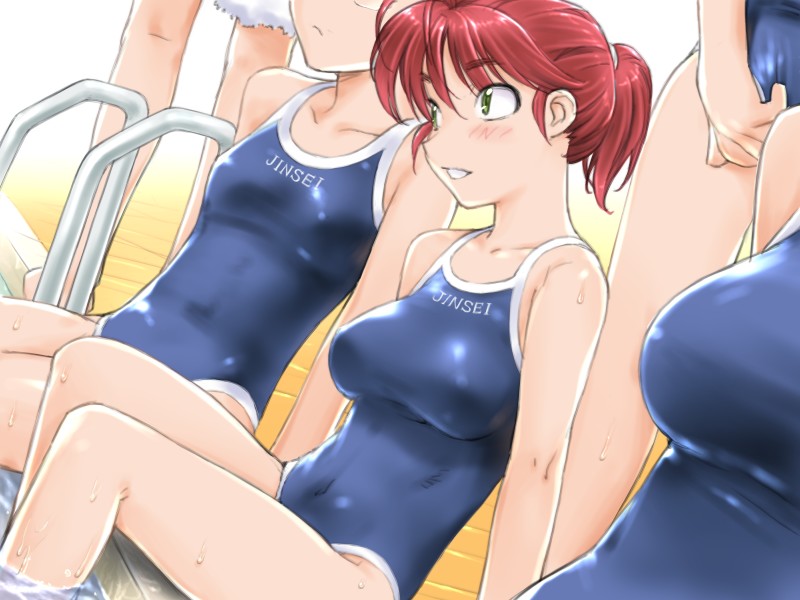 5girls, blush, breasts, game_cg, green_eyes, hayase_mina, kiriyama_taichi, multiple_girls