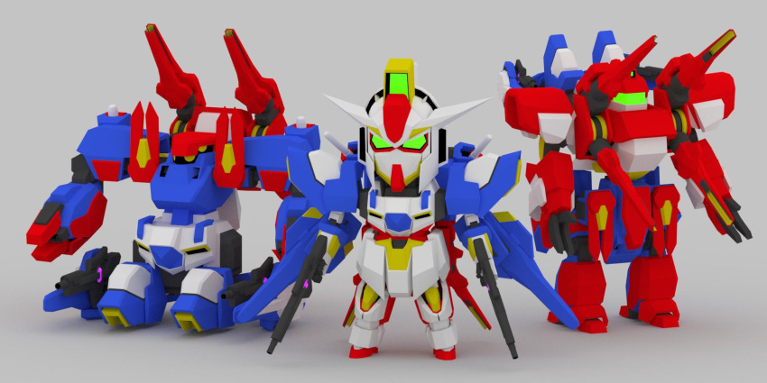 gundam, gundam_00, highres, mecha, reborns_cannon, reborns_gundam, reborns_tank, sd_gundam