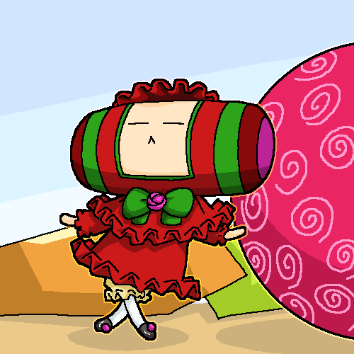katamari_damacy, lowres, oekaki, parody, rozen_maiden, shinku, sonota_oozei