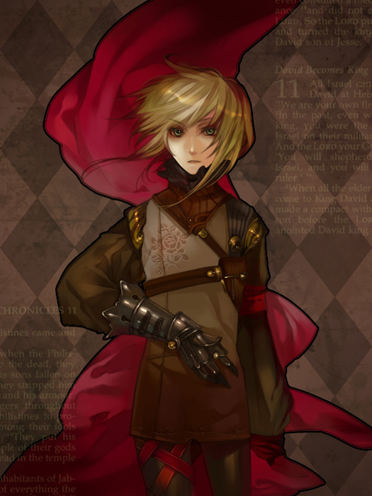 androgynous, armor, blonde_hair, gauntlets, greaves, kyoka_hatori, kyouka_hatori, military