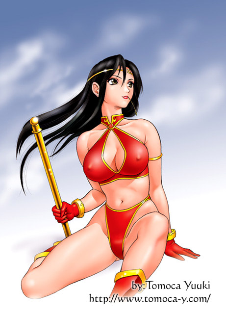 1girl, armband, bare_shoulders, black_hair, boots, bracelet, breasts, center_opening