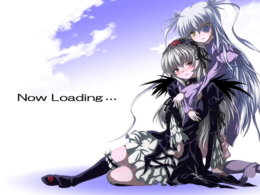 00s, 2girls, barasuishou, bentoss_detritus, blush, boots, clouds, dress