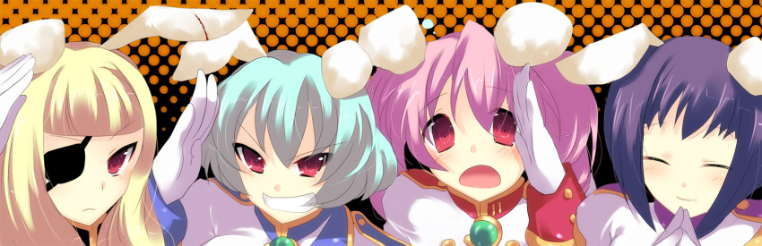 animal_ears, blonde_hair, blue_hair, chiester00, chiester410, chiester45, chiester556, chiester_sisters