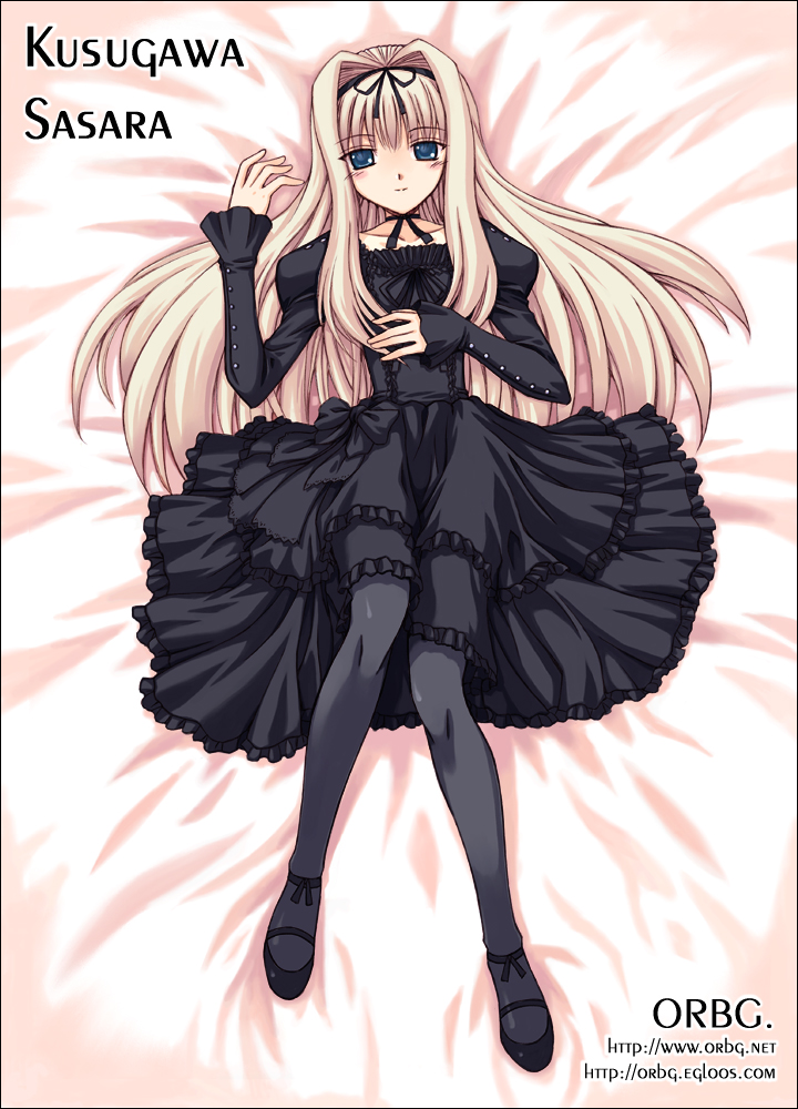 blonde_hair, blue_eyes, bow, child, dress, flat_chest, gothic_lolita, hairband