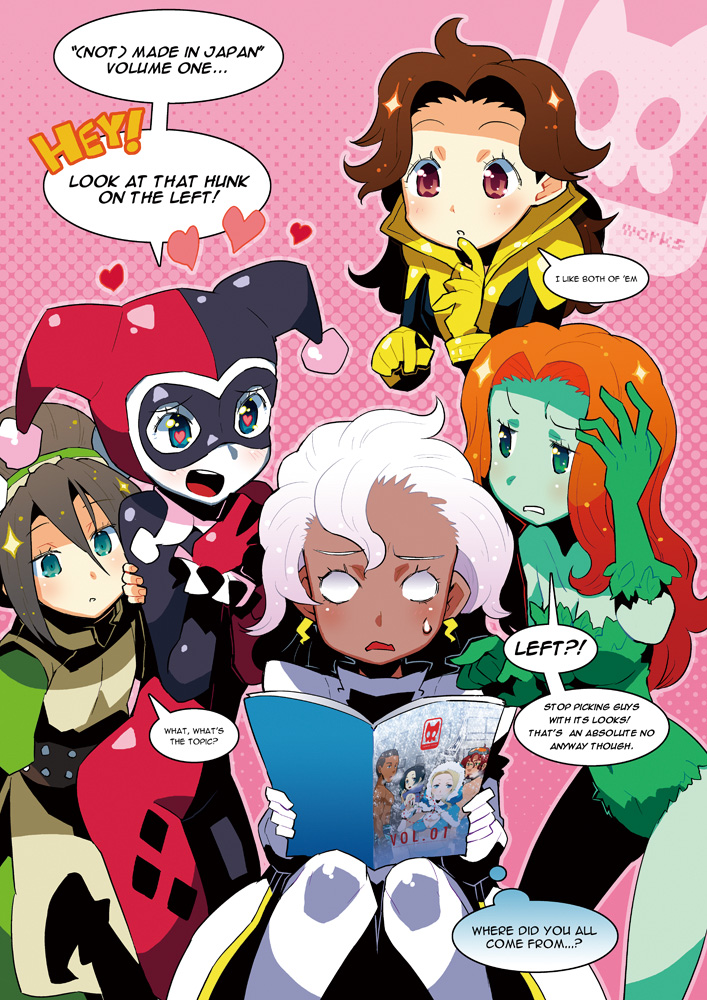 5girls, aqua_eyes, avatar:_the_last_airbender, avatar_legends, batman_(series), black_hair, blind, blush