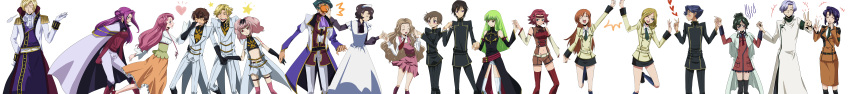 6+boys, 6+girls, absurdres, angry, anya_alstreim, bare_shoulders, belt, black_hair