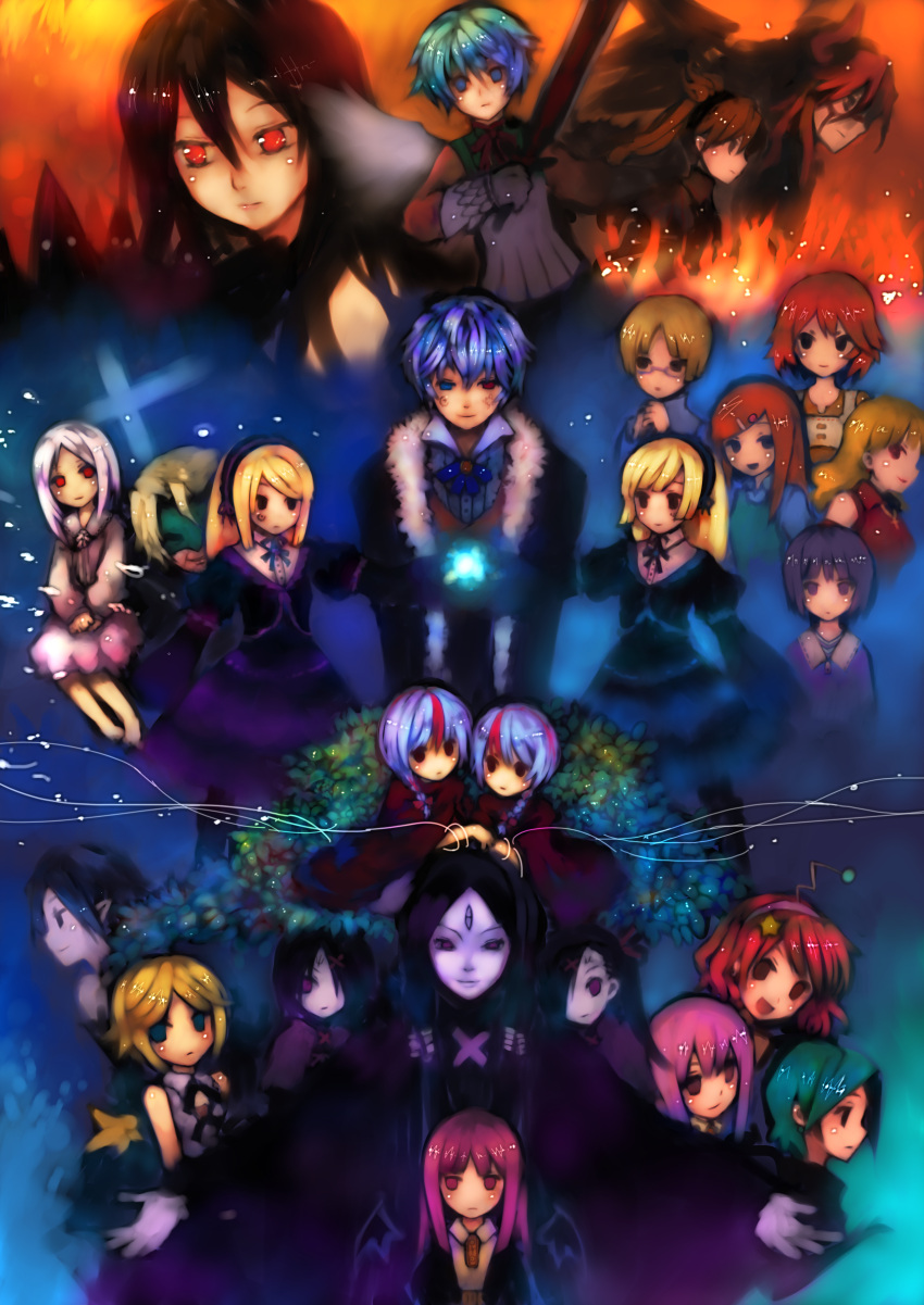 6+boys, 6+girls, abyss, artemisia, bad_id, baroque, black_hair, blonde_hair