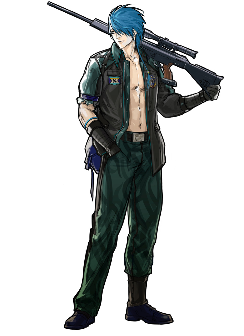 1boy, advance_wars, advance_wars:_days_of_ruin, gage, gage_(advance_wars), gun, highres, hiroaki_(kof)